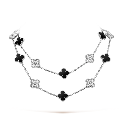 [Rani Jewelry]CLOVER 20 MOTIFS ONYX DIAMOND SILVER