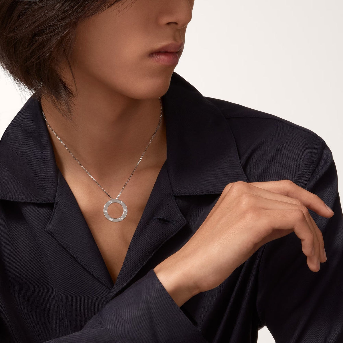 [Rani Jewelry] LOVE NECKLACE 16MM 3 DIAMONDS