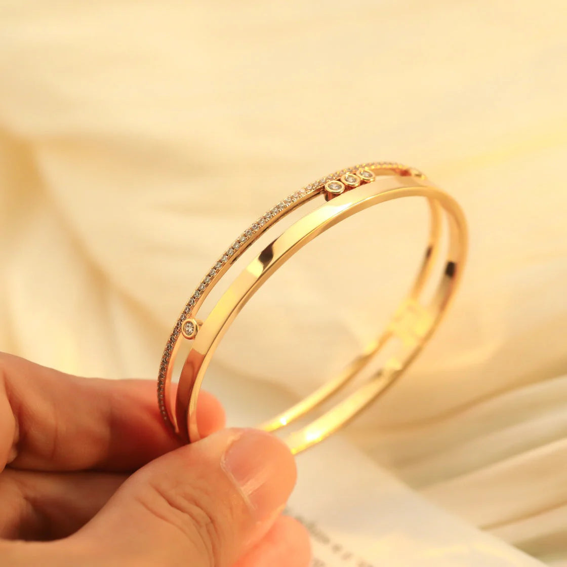 [Rani Jewelry]Move Romane Diamond Bangle Bracelet
