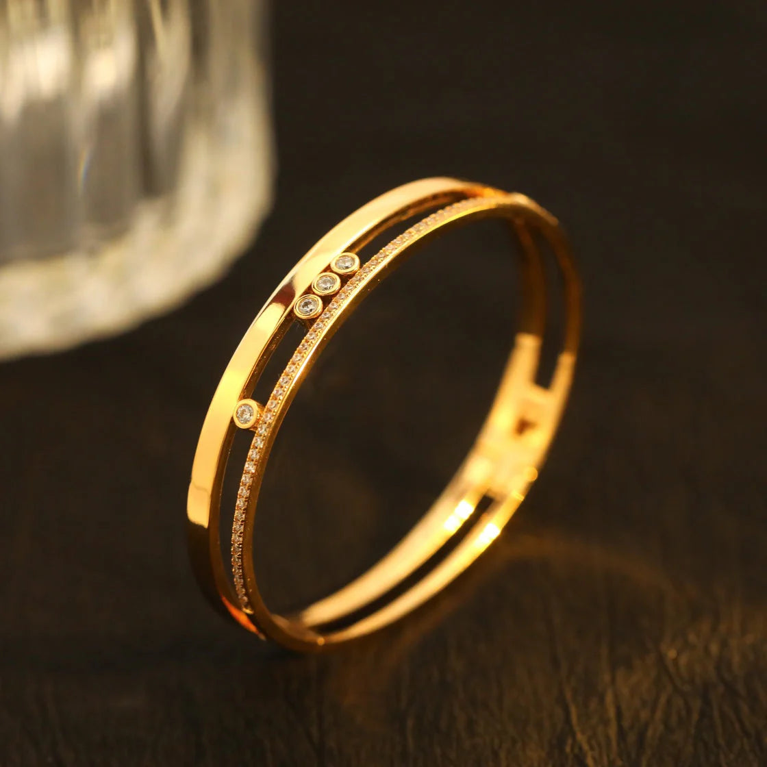 [Rani Jewelry]Move Romane Diamond Bangle Bracelet
