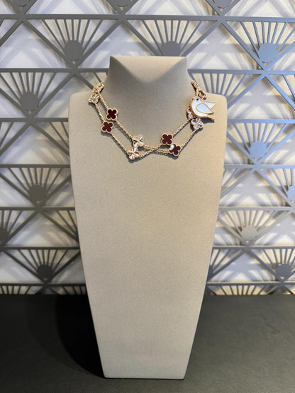 [Rani Jewelry]CLOVER 20 MOTIFS LASER CARNELIAN NECKLACE