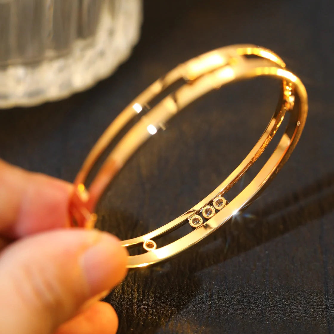 [Rani Jewelry]Move Romane Diamond Bangle Bracelet