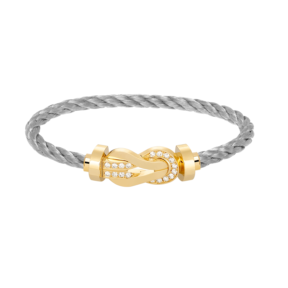 [Rani Jewelry]CHANCE LARGE 8 FIGURE BUCKLE HALF DIAMOND BRACELET GOLD
