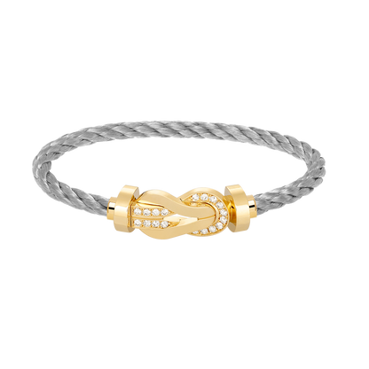[Rani Jewelry]CHANCE LARGE 8 FIGURE BUCKLE HALF DIAMOND BRACELET GOLD