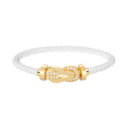 [Rani Jewelry]CHANCE LARGE 8 FIGURE BUCKLE HALF DIAMOND BRACELET GOLD