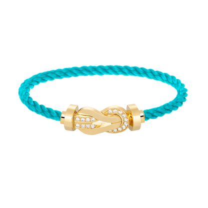 [Rani Jewelry]CHANCE LARGE 8 FIGURE BUCKLE HALF DIAMOND BRACELET GOLD