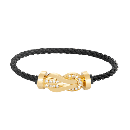 [Rani Jewelry]CHANCE LARGE 8 FIGURE BUCKLE HALF DIAMOND BRACELET GOLD