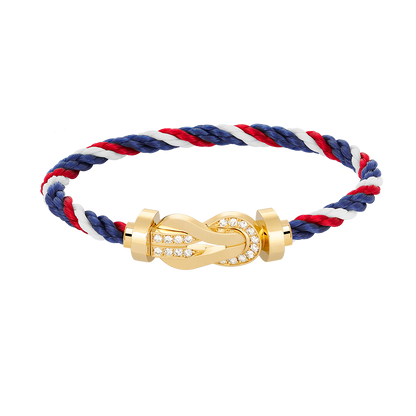 [Rani Jewelry]CHANCE LARGE 8 FIGURE BUCKLE HALF DIAMOND BRACELET GOLD