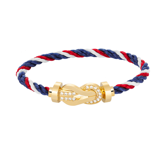[Rani Jewelry]CHANCE LARGE 8 FIGURE BUCKLE HALF DIAMOND BRACELET GOLD