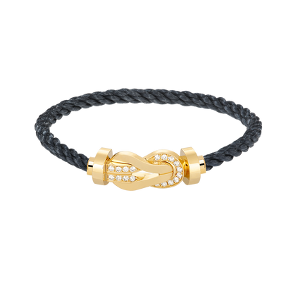 [Rani Jewelry]CHANCE LARGE 8 FIGURE BUCKLE HALF DIAMOND BRACELET GOLD