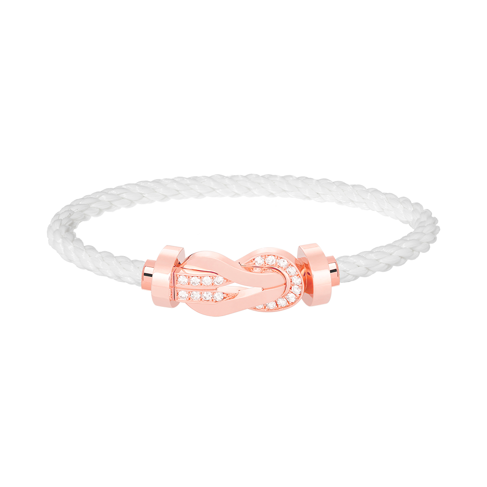[Rani Jewelry]CHANCE LARGE 8 FIGURE BUCKLE HALF DIAMOND BRACELET ROSE GOLD