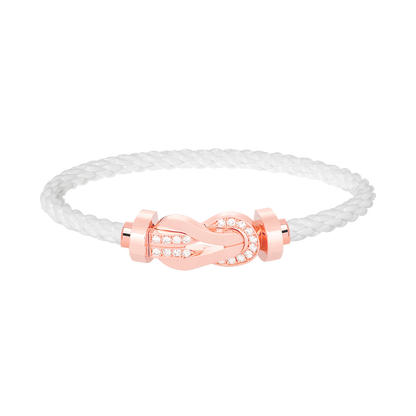 [Rani Jewelry]CHANCE LARGE 8 FIGURE BUCKLE HALF DIAMOND BRACELET ROSE GOLD