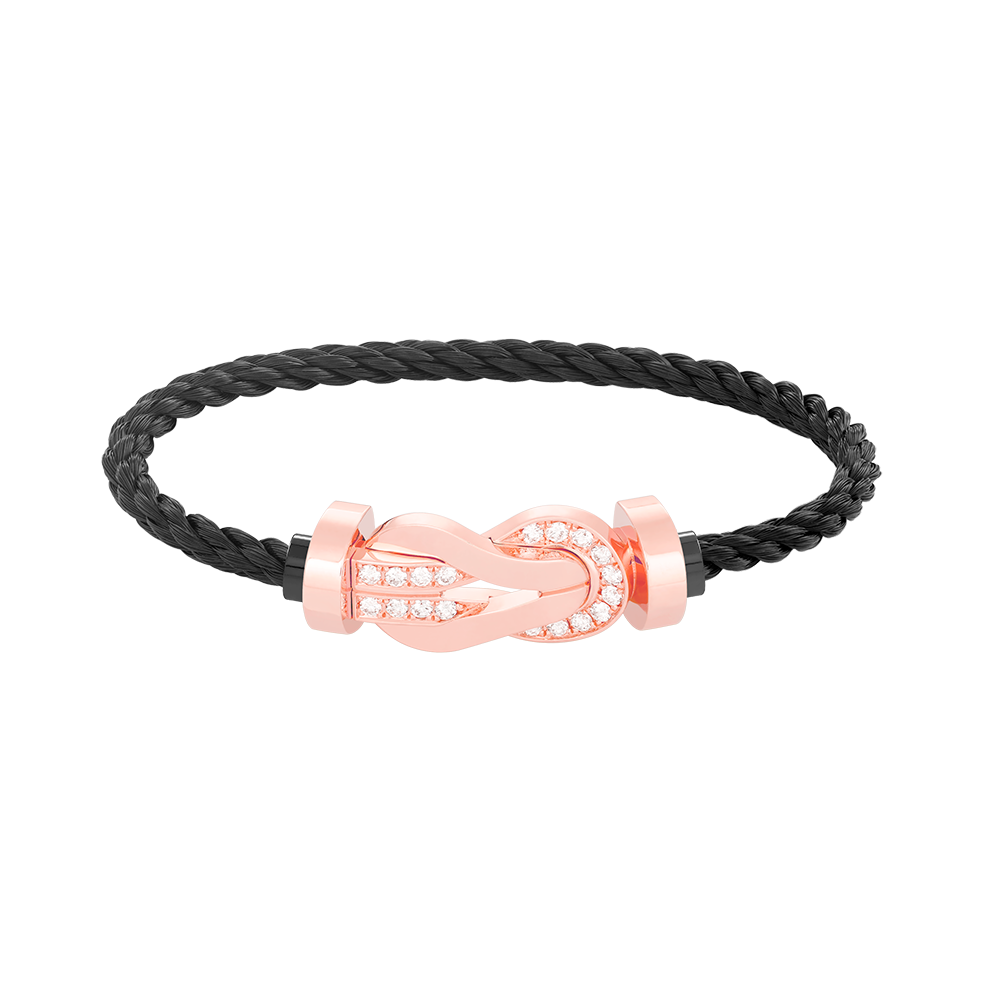 [Rani Jewelry]CHANCE LARGE 8 FIGURE BUCKLE HALF DIAMOND BRACELET ROSE GOLD