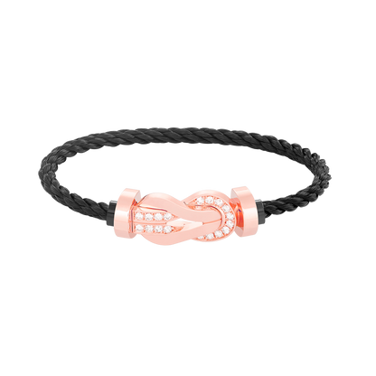 [Rani Jewelry]CHANCE LARGE 8 FIGURE BUCKLE HALF DIAMOND BRACELET ROSE GOLD