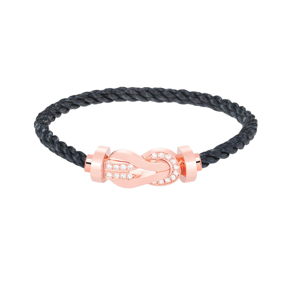 [Rani Jewelry]CHANCE LARGE 8 FIGURE BUCKLE HALF DIAMOND BRACELET ROSE GOLD