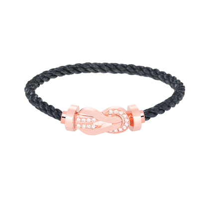 [Rani Jewelry]CHANCE LARGE 8 FIGURE BUCKLE HALF DIAMOND BRACELET ROSE GOLD
