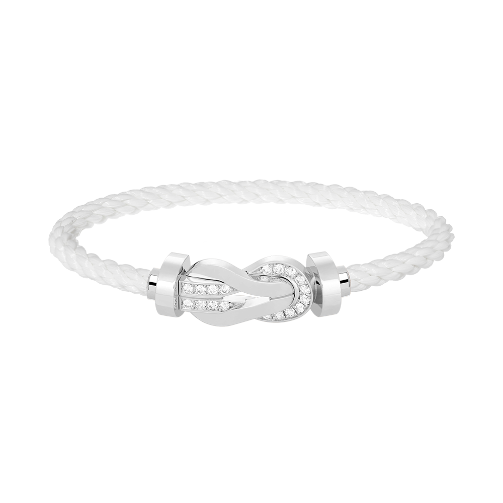 [Rani Jewelry]CHANCE LARGE 8 FIGURE BUCKLE HALF DIAMOND BRACELET SILVER