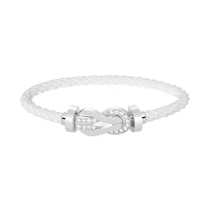 [Rani Jewelry]CHANCE LARGE 8 FIGURE BUCKLE HALF DIAMOND BRACELET SILVER