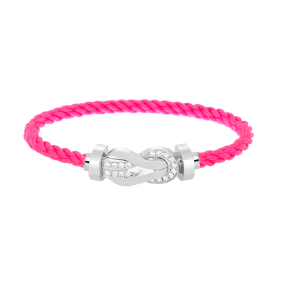 [Rani Jewelry]CHANCE LARGE 8 FIGURE BUCKLE HALF DIAMOND BRACELET SILVER
