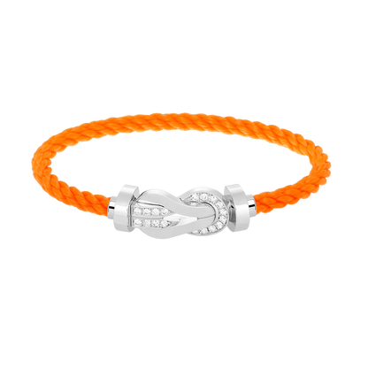 [Rani Jewelry]CHANCE LARGE 8 FIGURE BUCKLE HALF DIAMOND BRACELET SILVER