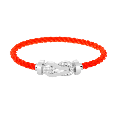 [Rani Jewelry]CHANCE LARGE 8 FIGURE BUCKLE HALF DIAMOND BRACELET SILVER