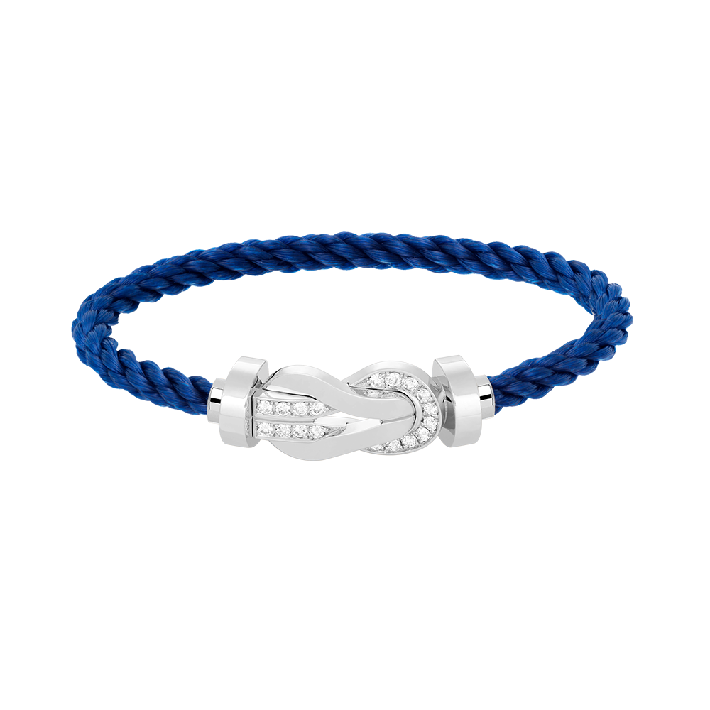 [Rani Jewelry]CHANCE LARGE 8 FIGURE BUCKLE HALF DIAMOND BRACELET SILVER