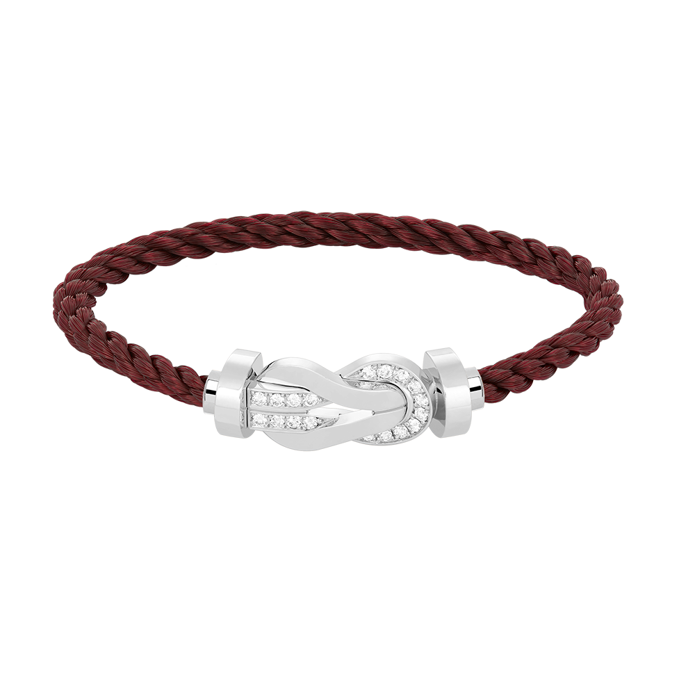 [Rani Jewelry]CHANCE LARGE 8 FIGURE BUCKLE HALF DIAMOND BRACELET SILVER