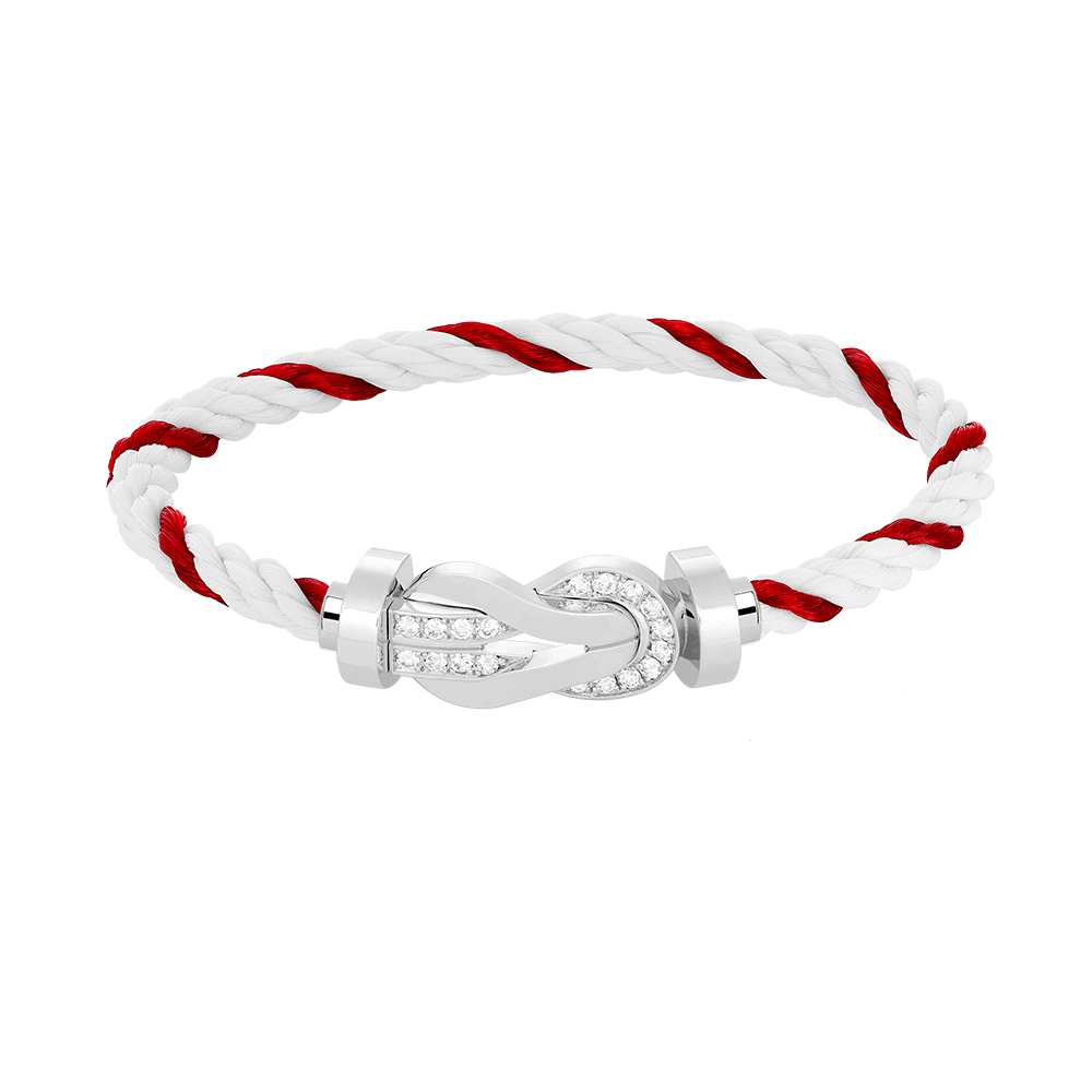[Rani Jewelry]CHANCE LARGE 8 FIGURE BUCKLE HALF DIAMOND BRACELET SILVER