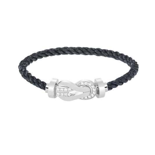 [Rani Jewelry]CHANCE LARGE 8 FIGURE BUCKLE HALF DIAMOND BRACELET SILVER