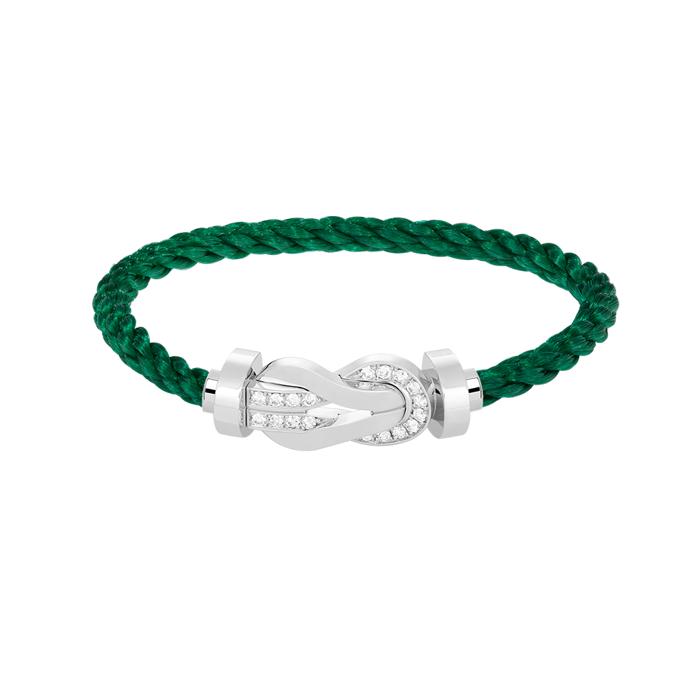 [Rani Jewelry]CHANCE LARGE 8 FIGURE BUCKLE HALF DIAMOND BRACELET SILVER