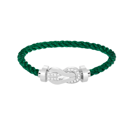 [Rani Jewelry]CHANCE LARGE 8 FIGURE BUCKLE HALF DIAMOND BRACELET SILVER