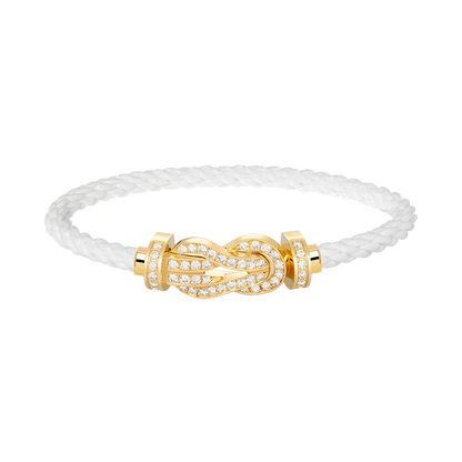 [Rani Jewelry]CHANCE LARGE 8 FIGURE BUCKLE FULLDIAMOND BRACELET GOLD