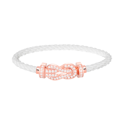 [Rani Jewelry]CHANCE LARGE 8 FIGURE BUCKLE FULL DIAMOND BRACELET ROSE GOLD