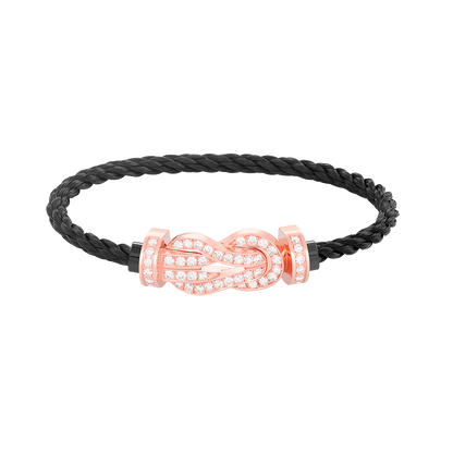 [Rani Jewelry]CHANCE LARGE 8 FIGURE BUCKLE FULL DIAMOND BRACELET ROSE GOLD