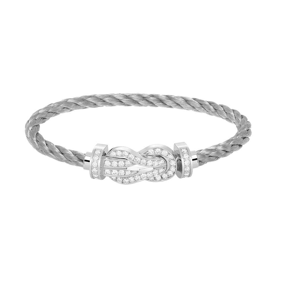[Rani Jewelry]CHANCE LARGE 8 FIGURE BUCKLE FULL DIAMOND BRACELET SILVER