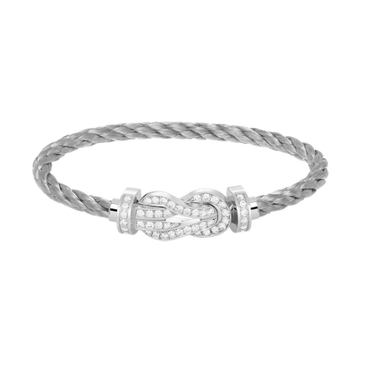 [Rani Jewelry]CHANCE LARGE 8 FIGURE BUCKLE FULL DIAMOND BRACELET SILVER