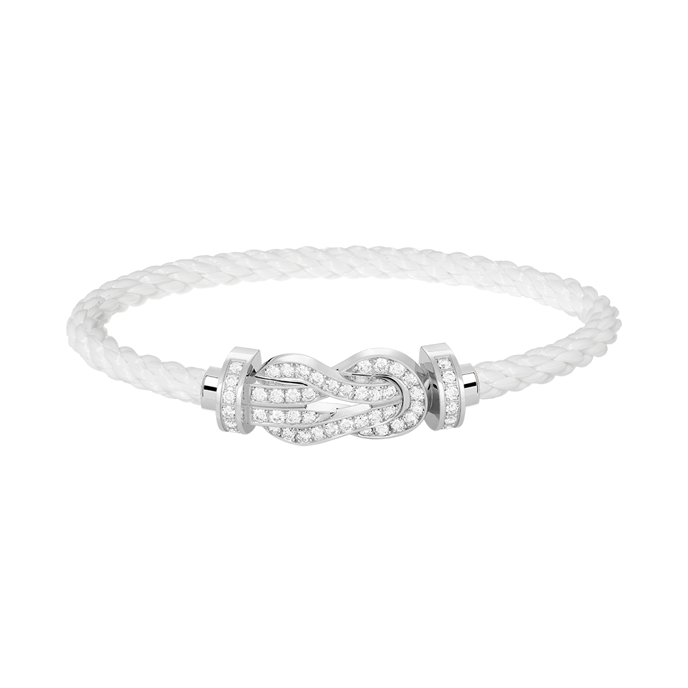[Rani Jewelry]CHANCE LARGE 8 FIGURE BUCKLE FULL DIAMOND BRACELET SILVER