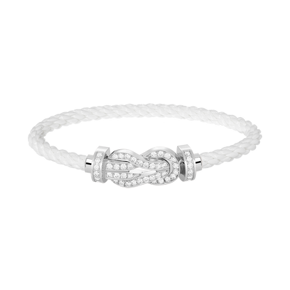 [Rani Jewelry]CHANCE LARGE 8 FIGURE BUCKLE FULL DIAMOND BRACELET SILVER