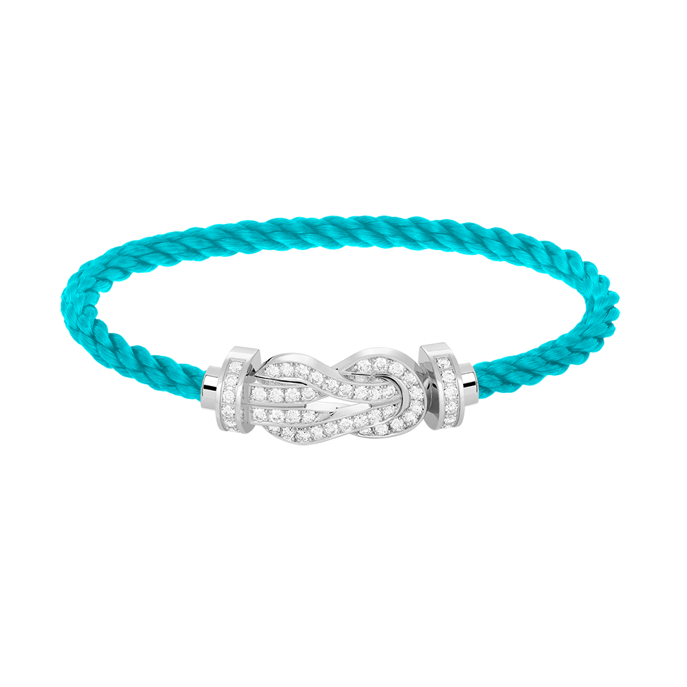 [Rani Jewelry]CHANCE LARGE 8 FIGURE BUCKLE FULL DIAMOND BRACELET SILVER