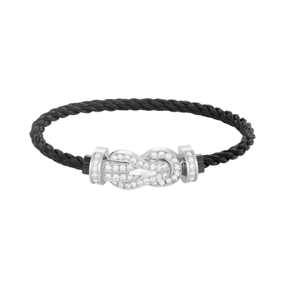[Rani Jewelry]CHANCE LARGE 8 FIGURE BUCKLE FULL DIAMOND BRACELET SILVER