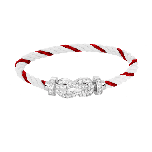 [Rani Jewelry]CHANCE LARGE 8 FIGURE BUCKLE FULL DIAMOND BRACELET SILVER