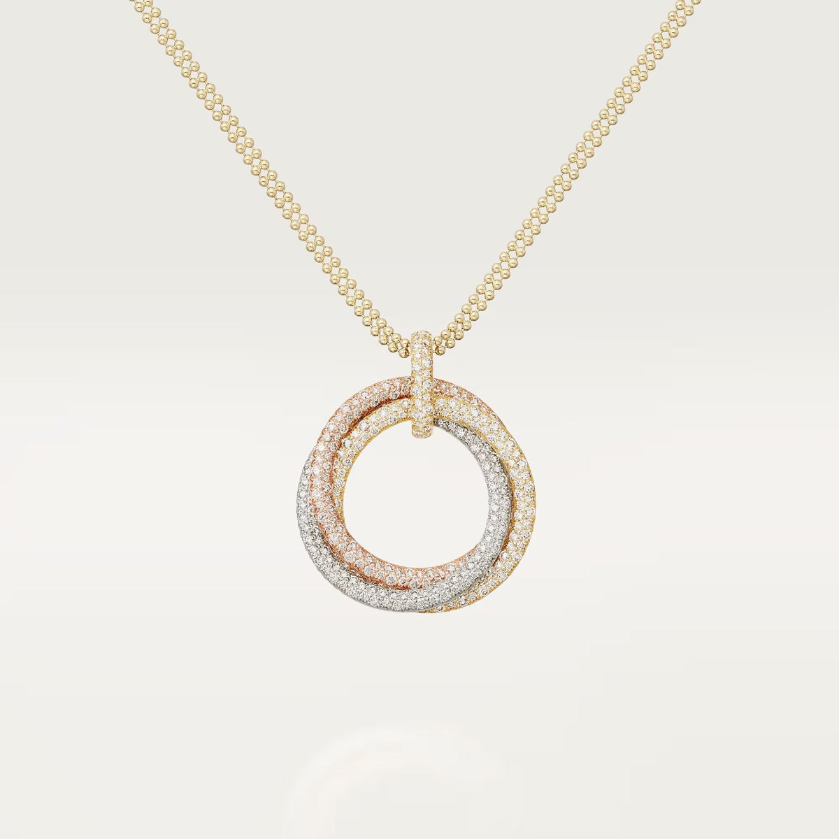 [Rani Jewelry] TRINITY LARGE FULL DIAMOND  NECKLACE