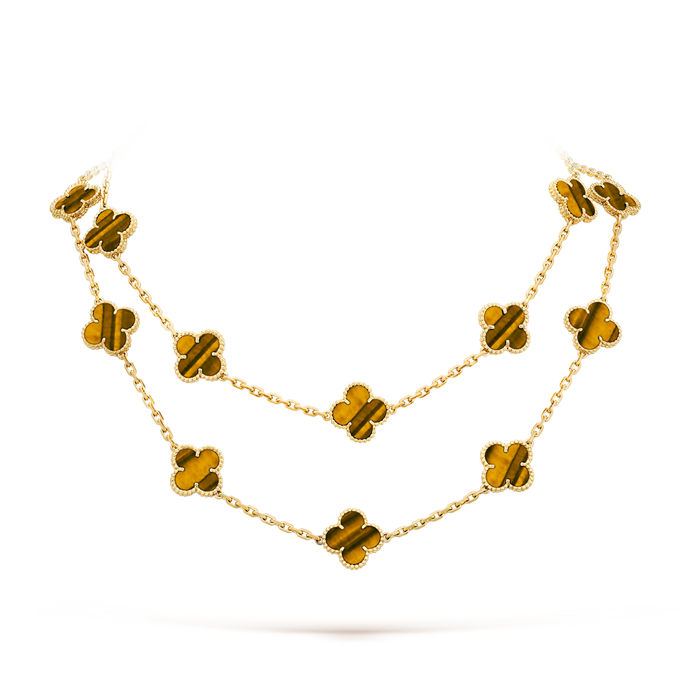 [Rani Jewelry]CLOVER 20 MOTIFS TIGER EYE ROSE GOLD