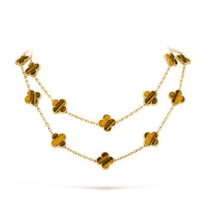 [Rani Jewelry]CLOVER 20 MOTIFS TIGER EYE ROSE GOLD
