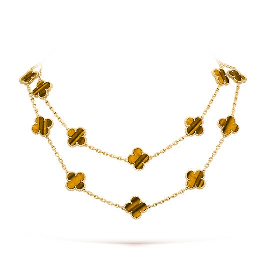 [Rani Jewelry]CLOVER 20 MOTIFS TIGER EYE ROSE GOLD
