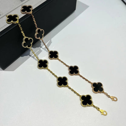 [Rani Jewelry] CLOVER 5 MOTIF ONYXS BRACELET COLLECTION