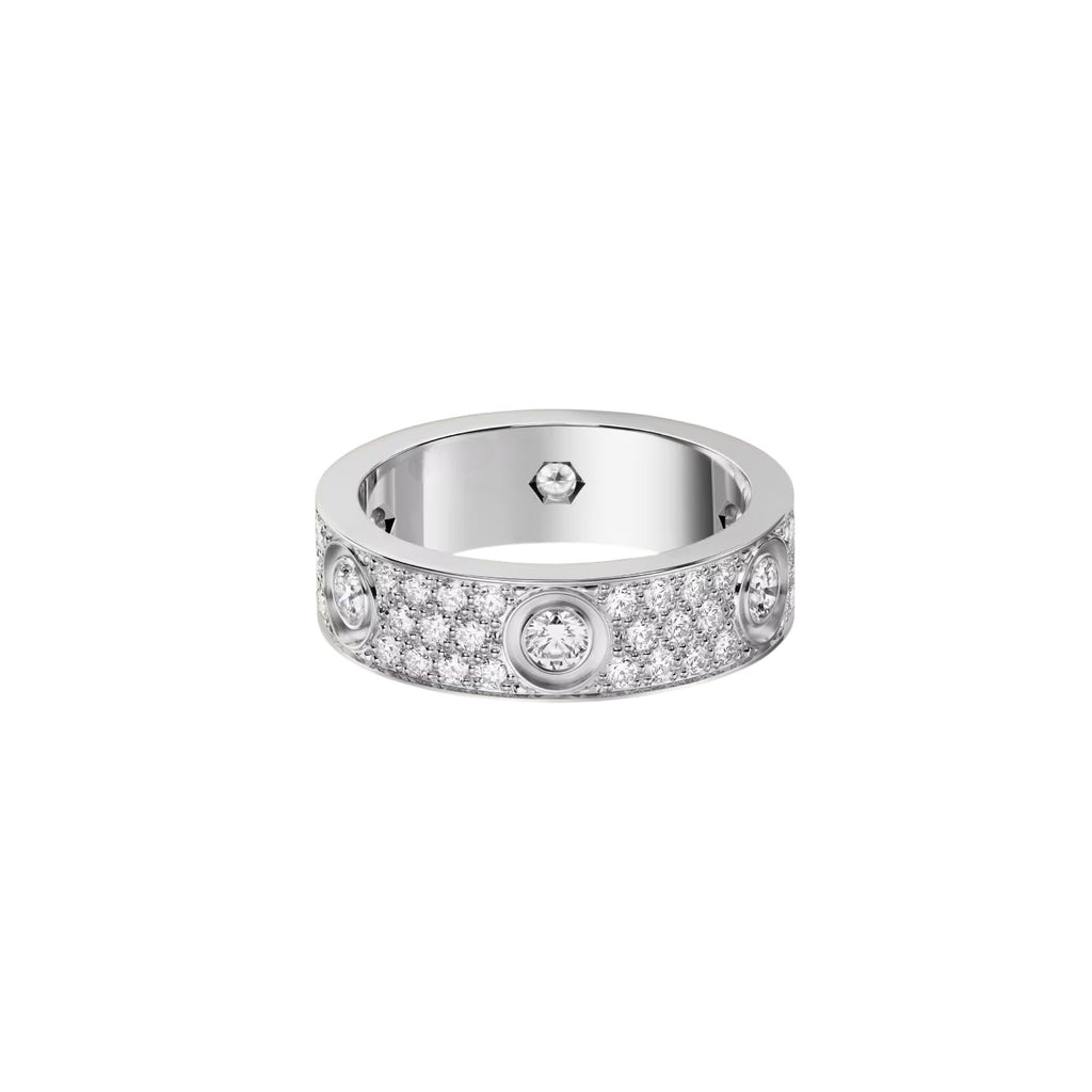 [Rani Jewelry] LOVE 5.5MM FULL-PAVE 6-DIAMOND RING