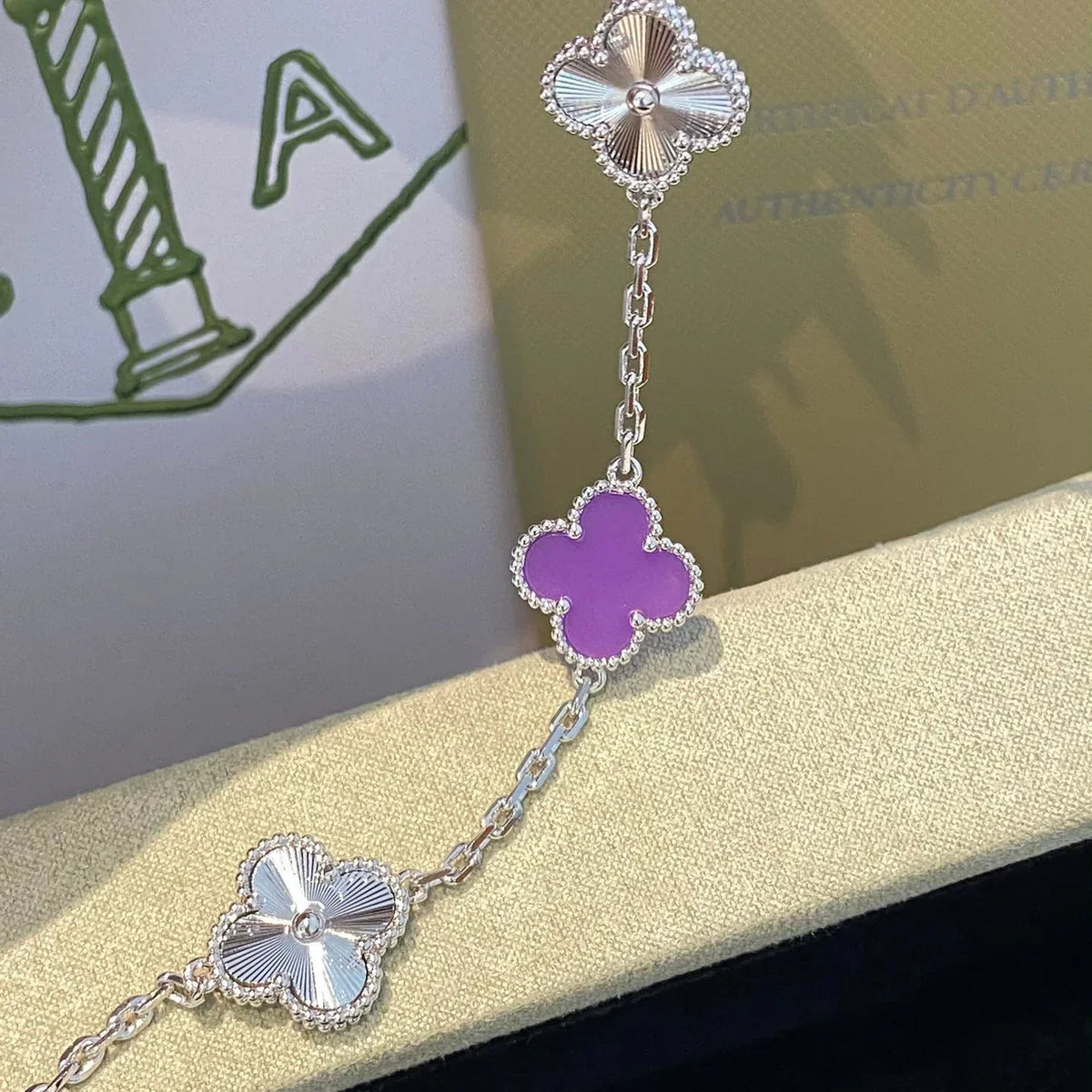 [Rani Jewelry] CLOVER 5 MOTIF VIOLET BRACELET COLLECTION