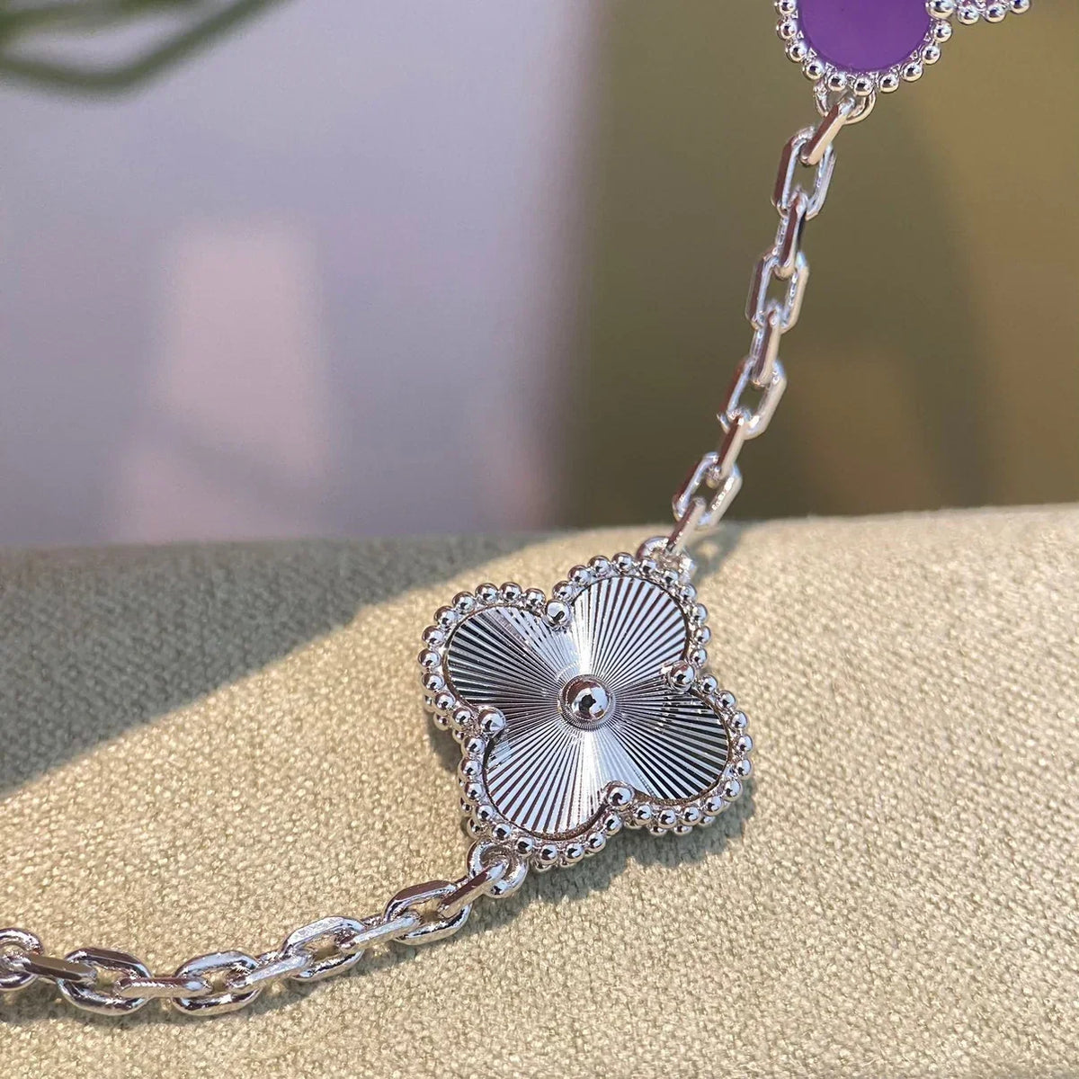 [Rani Jewelry] CLOVER 5 MOTIF VIOLET BRACELET COLLECTION