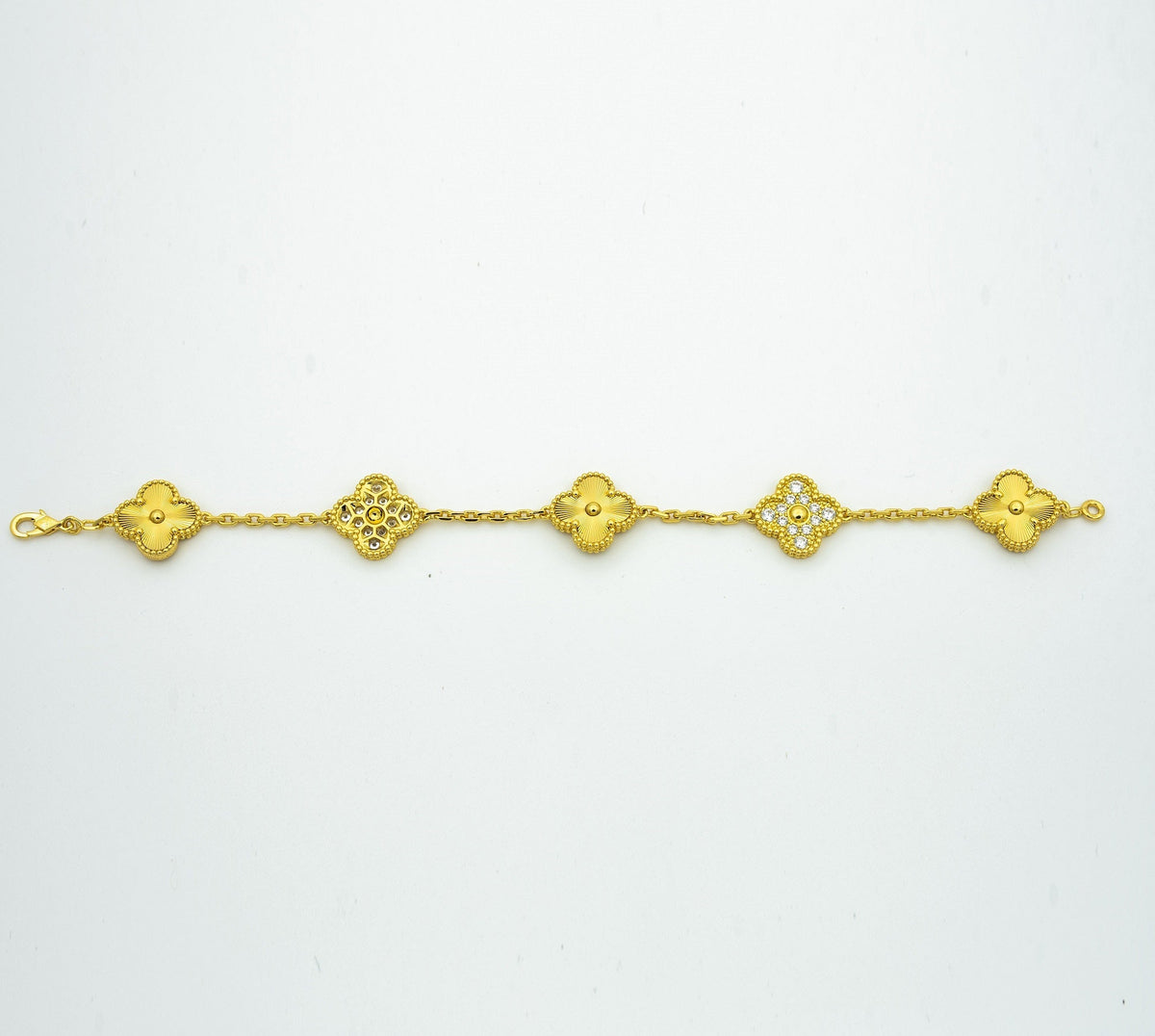[Rani Jewelry] CLASH & Clover Laser 5-Motif & LOVE Brushed Bracelet Stack Set